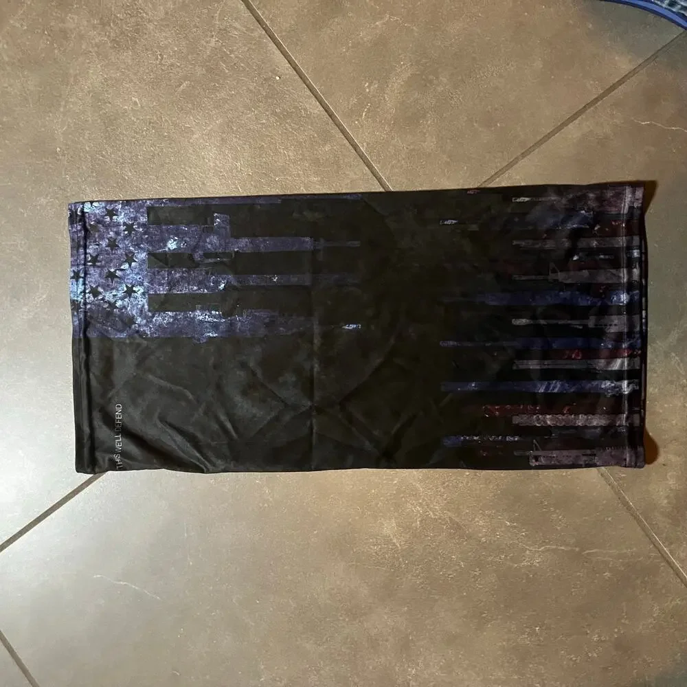 Grunt Style “This We’ll Defend” Neck Gaiter Tactical Black USA Flag OS